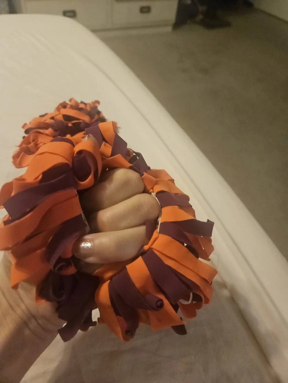 Orange and Purple PomPom Hair Ties..Vtech Colors